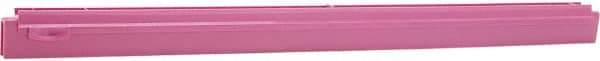 Vikan - 24" Rubber Blade Squeegee Refill - Double Edge, Pink, Plastic Holder - All Tool & Supply