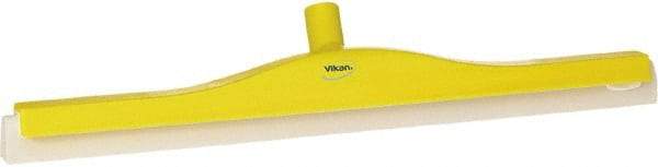 Vikan - 24" Foam Rubber Blade Floor Squeegee - Double Edge, Yellow, Plastic Holder - All Tool & Supply