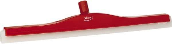 Vikan - 24" Foam Rubber Blade Floor Squeegee - Double Edge, Red, Plastic Holder - All Tool & Supply