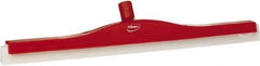 Vikan - 24" Foam Rubber Blade Floor Squeegee - Double Edge, Red, Plastic Holder - All Tool & Supply