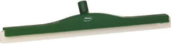 Vikan - 24" Foam Rubber Blade Floor Squeegee - Double Edge, Green, Plastic Holder - All Tool & Supply