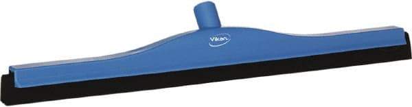 Vikan - 24" Foam Rubber Blade Bench Squeegee - Double Edge, Blue, Plastic Holder - All Tool & Supply