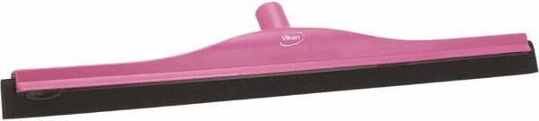 Vikan - 24" Foam Rubber Blade Bench Squeegee - Double Edge, Pink, Plastic Holder - All Tool & Supply