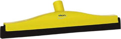 Vikan - 16" Foam Rubber Blade Bench Squeegee - Double Edge, Yellow, Plastic Holder - All Tool & Supply