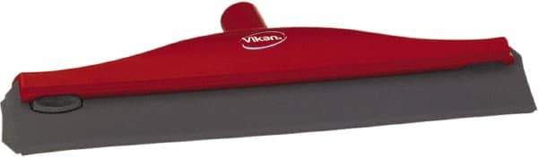 Vikan - 16" Rubber Blade Ceiling Squeegee - Double Edge, Red, Plastic Holder - All Tool & Supply