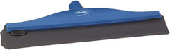 Vikan - 16" Rubber Blade Ceiling Squeegee - Double Edge, Blue, Plastic Holder - All Tool & Supply