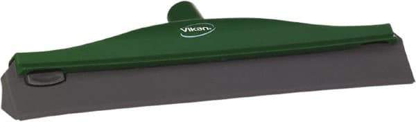 Vikan - 16" Rubber Blade Ceiling Squeegee - Double Edge, Green, Plastic Holder - All Tool & Supply