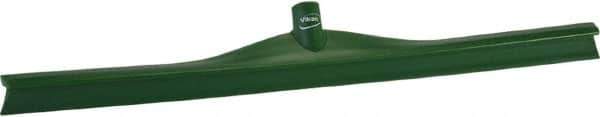 Vikan - 27.56" Rubber Blade Floor Squeegee - Single Edge, Green, Plastic Holder - All Tool & Supply