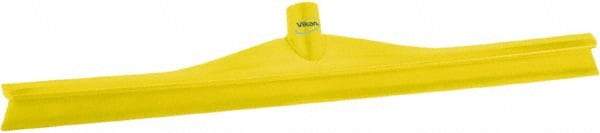 Vikan - 23.62" Rubber Blade Floor Squeegee - Single Edge, Yellow, Plastic Holder - All Tool & Supply