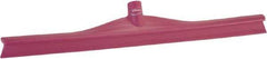 Vikan - 23.62" Rubber Blade Floor Squeegee - Single Edge, Pink, Plastic Holder - All Tool & Supply