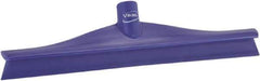 Vikan - 15-3/4" Rubber Blade Floor Squeegee - Single Edge, Purple, Plastic Holder - All Tool & Supply