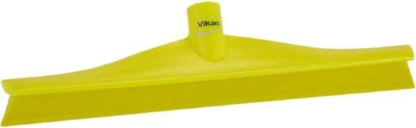 Vikan - 15-3/4" Rubber Blade Floor Squeegee - Single Edge, Yellow, Plastic Holder - All Tool & Supply