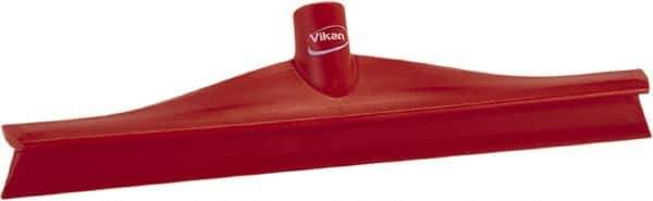 Vikan - 15-3/4" Rubber Blade Floor Squeegee - Single Edge, Red, Plastic Holder - All Tool & Supply