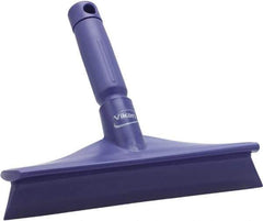 Vikan - 9.84" Rubber Blade Bench Squeegee - Single Edge, Purple, Plastic Holder - All Tool & Supply