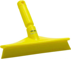 Vikan - 9.84" Rubber Blade Bench Squeegee - Single Edge, Yellow, Plastic Holder - All Tool & Supply