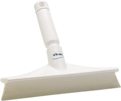 Vikan - 9.84" Rubber Blade Bench Squeegee - Single Edge, White, Plastic Holder - All Tool & Supply