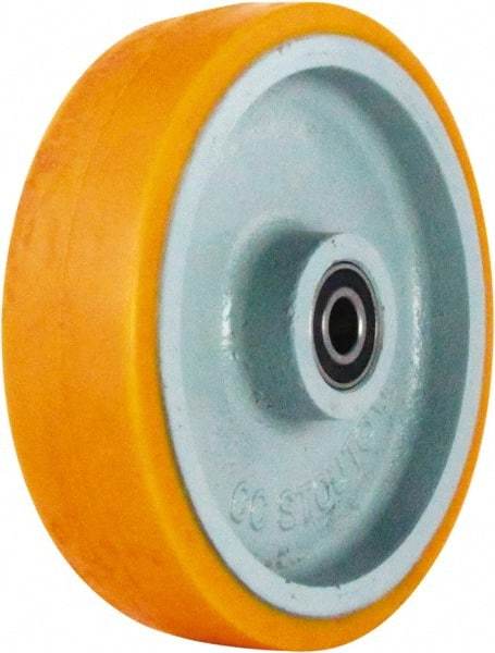 Caster Connection - 8 Inch Diameter x 2 Inch Wide, Polyurethane on Iron Caster Wheel - 1,500 Lb. Capacity, 2.2 Inch Hub Length, 1/2 Inch Axle Diameter, Sealed Precision Ball Bearing - All Tool & Supply