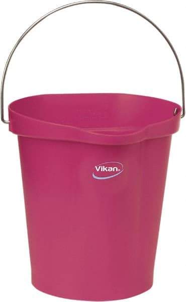 Vikan - 3 Gal, Polypropylene Round Pink Single Pail with Pour Spout - Handle Included - All Tool & Supply