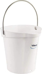 Vikan - 1-1/2 Gal, Polypropylene Round White Single Pail with Pour Spout - Handle Included - All Tool & Supply