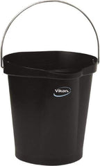 Vikan - 3 Gal, Polypropylene Round Black Single Pail with Pour Spout - Handle Included - All Tool & Supply