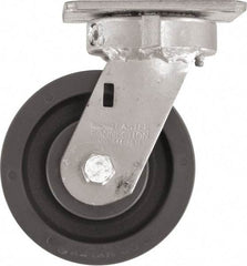 Caster Connection - 5" Diam x 2" Wide x 6-1/2" OAH Top Plate Mount Swivel Caster - High Grade Nylon, 1,200 Lb Capacity, Sealed Precision Ball Bearing, 4 x 4-1/2" Plate - All Tool & Supply