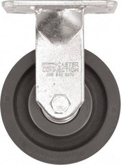 Caster Connection - 5" Diam x 2" Wide x 6-1/2" OAH Top Plate Mount Rigid Caster - High Grade Nylon, 1,200 Lb Capacity, Sealed Precision Ball Bearing, 4 x 4-1/2" Plate - All Tool & Supply