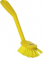 Vikan - 1" Bristle Length, Polyester Food Service Brush - 2-11/16" Long x 1" Wide Head, 10-1/2" OAL, Yellow, Polypropylene Block - All Tool & Supply