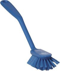 Vikan - 1" Bristle Length, Polyester Food Service Brush - 2-11/16" Long x 1" Wide Head, 10-1/2" OAL, Blue, Polypropylene Block - All Tool & Supply