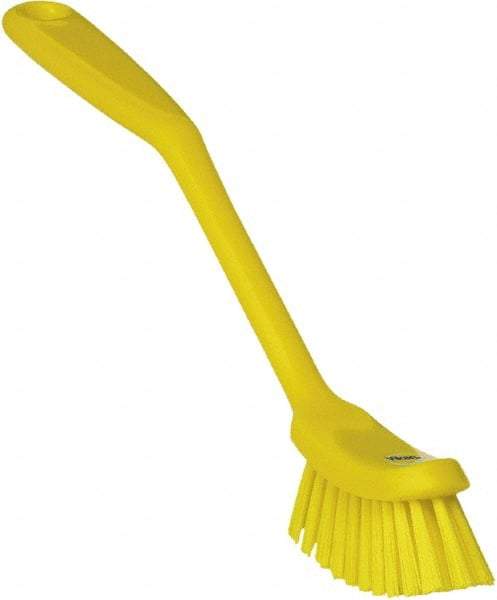 Vikan - 1" Bristle Length, Polyester Food Service Brush - 2-7/8" Long x 1" Wide Head, 11" OAL, Yellow, Polypropylene Block - All Tool & Supply