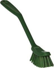 Vikan - 1" Bristle Length, Polyester Food Service Brush - 2-7/8" Long x 1" Wide Head, 11" OAL, Green, Polypropylene Block - All Tool & Supply