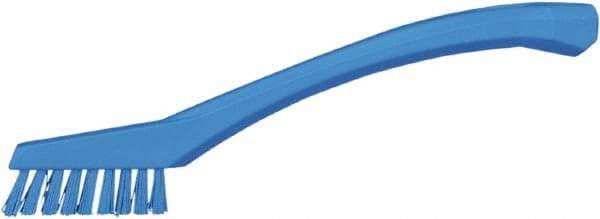 Vikan - 5/8" Bristle Length, Polyester Food Service Brush - 2-5/16" Long x 1/2" Wide Head, 8" OAL, Blue, Polypropylene Block - All Tool & Supply