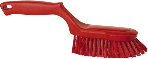 Vikan - 1-1/2" Bristle Length, Polyester Scrub Brush - 5-5/8" Long x 5" Wide Head, 13-1/2" OAL, Red, Polypropylene Block - All Tool & Supply