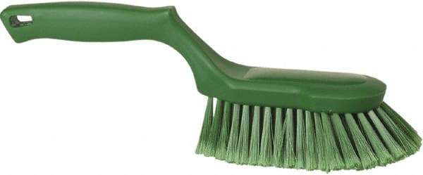 Vikan - 2" Bristle Length, Polyester Wash Brush - 5-13/16" Long x 5" Wide Head, 13-1/2" OAL, Green, Polypropylene Block - All Tool & Supply