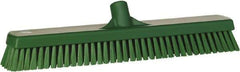 Vikan - 1.8" Bristle Length, Polyester Scrub Brush - 18" Long x 2-1/2" Wide Head, 19" OAL, European Threaded Handle, Green, Polypropylene Block - All Tool & Supply