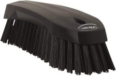 Vikan - 1.3" Bristle Length, Polyester Utility Scrub Brush - 7" Long x 3" Wide Head, 8" OAL, Black, Polypropylene Block - All Tool & Supply