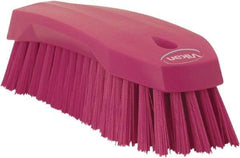 Vikan - 1.3" Bristle Length, Polyester Utility Scrub Brush - 7" Long x 3" Wide Head, 8" OAL, Pink, Polypropylene Block - All Tool & Supply