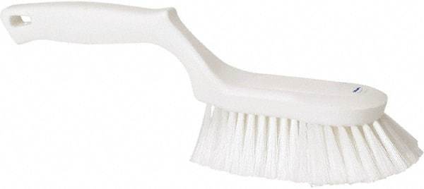 Vikan - 2" Bristle Length, Polyester Wash Brush - 5-13/16" Long x 5" Wide Head, 13-1/2" OAL, White, Polypropylene Block - All Tool & Supply