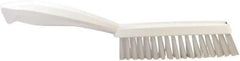 Vikan - 1.3" Bristle Length, Polyester Scrub Brush - 5-7/8" Long x 0.8" Wide Head, 11.2" OAL, White, Polypropylene Block - All Tool & Supply