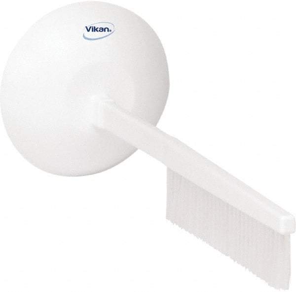 Vikan - 2-3/4" Bristle Length, Polyester Cleaning & Finishing Brush - 8" Long x 2-3/4" Wide Head, 20" OAL, White, Polypropylene Block - All Tool & Supply