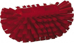 Vikan - 1-1/2" Bristle Length, Polyester Utility Scrub Brush - 5-1/2" Wide Head, 8" OAL, European Threaded Handle, Red, Polypropylene Block - All Tool & Supply