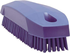 Vikan - 0.7" Bristle Length, Polyester Scrub Brush - 1-1/2" Wide Head, 4-1/2" OAL, Purple, Polypropylene Block - All Tool & Supply