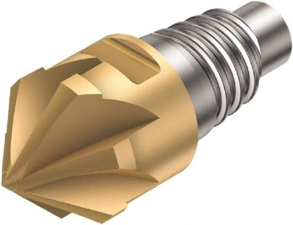 Sandvik Coromant - 316-CM Grade 1030 Carbide Chamfer Milling Tip Insert - TiAlN/TiN Finish, 8 Flutes, 16mm Cutting Diam, 6.5mm Depth of Cut, 18.7mm Extension, 0° Helix - All Tool & Supply