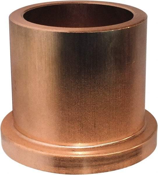 Bunting Bearing - 5/8" Inside x 3/4" Outside Diam, Powdered Metal Flanged Bearing - 1" Flange Outside Diam, 1/8" Flange Thickness, 1" OAL - All Tool & Supply