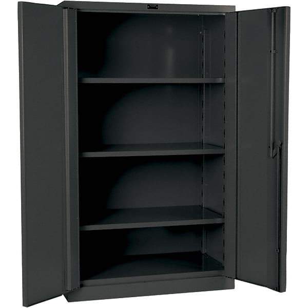 Hallowell - 3 Shelf Locking Storage Cabinet - Steel, 48" Wide x 24" Deep x 60" High, Gray - All Tool & Supply