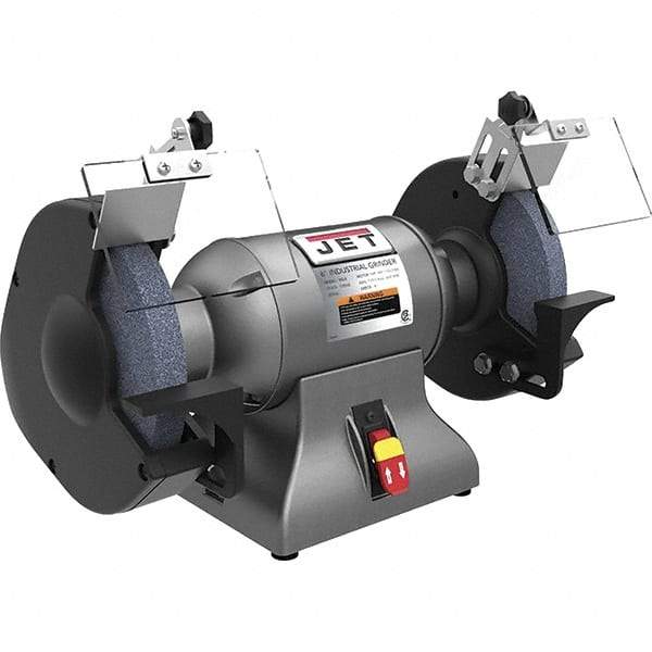 Jet - 10" Wheel Diam x 1" Wheel Width, 1-1/2 hp Grinder - 1" Arbor Hole Diam, 1 Phase, 1,720 Max RPM, 115 Volts - All Tool & Supply