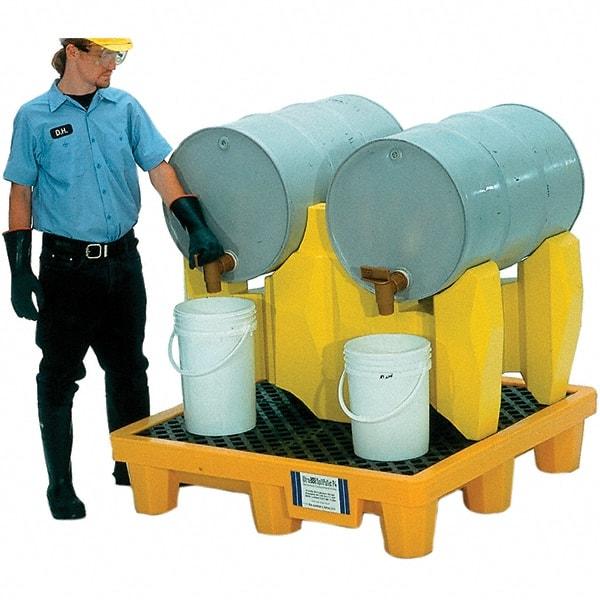 UltraTech - 66 Gal Sump, 1,500 Lb Capacity, 2 Drum, Polyethylene P2 Drum Rack Containment System - 53" Long x 53" Wide x 44-3/4" High, Two-Tier Drum Configuration - All Tool & Supply