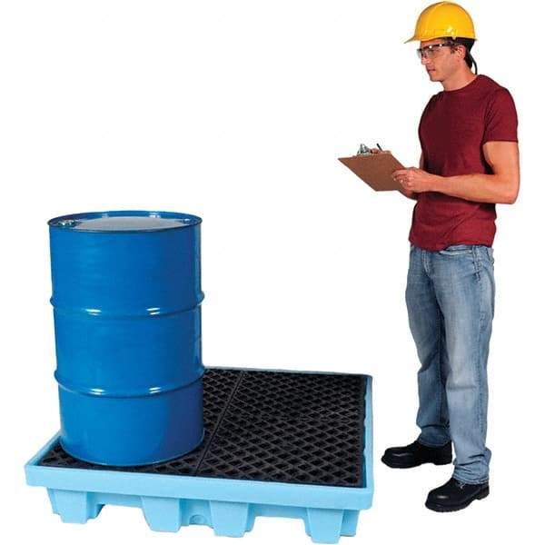 UltraTech - 66 Gal Sump, 6,000 Lb Capacity, 4 Drum, Polyethylene, Fluorinated P4 Fluorinated & Nestable Spill Pallet, No Drain - 51" Long x 51" Wide x 10" High - All Tool & Supply