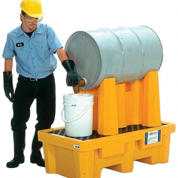 UltraTech - 66 Gal Sump, 750 Lb Capacity, 1 Drum, Polyethylene P1 Drum Rack Containment System - 52" Long x 29" Wide x 49-1/2" High, Two-Tier Drum Configuration - All Tool & Supply