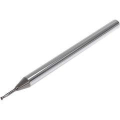 Seco - 1mm, 2 Flute, Single End, Solid Carbide, 0.1mm Corner Radius End Mill - 40mm OAL, 30° Helix, Right Hand Flute, 1.5mm LOC, Right Hand Cut, 12mm Extended Reach - All Tool & Supply