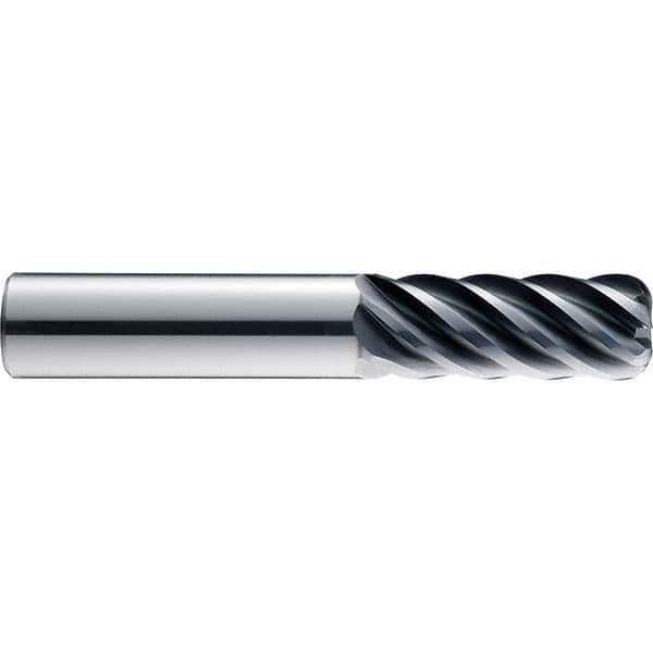 SGS - 12mm, 6 Flute, Single End, Solid Carbide, 0.1181" Corner Radius End Mill - 83mm OAL, 41° Helix, 26mm LOC, Right Hand Cut - All Tool & Supply